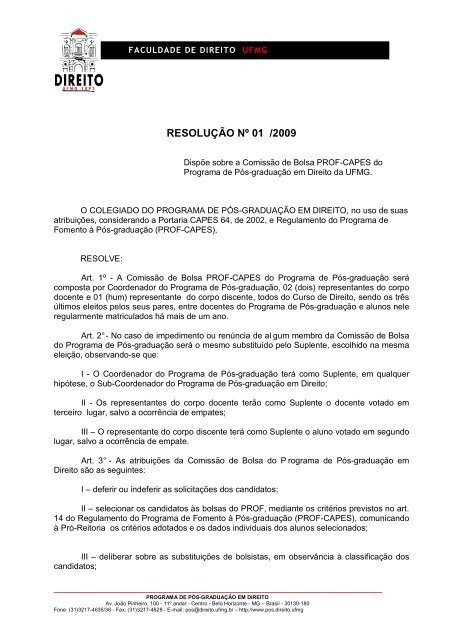 Pós-Graduação em Direito UFMG