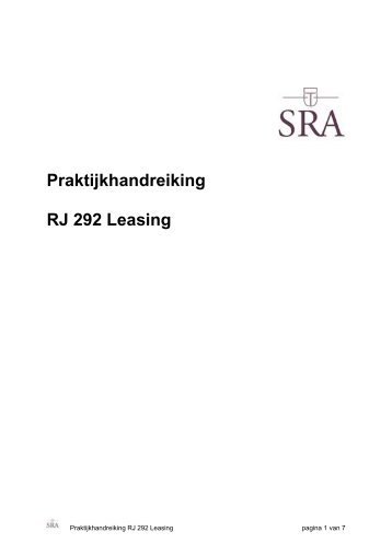 Praktijkhandreiking RJ 292 Leasing - Foederer DFK