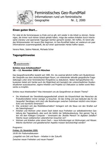 Nr. 2, September 2000 - AK Geographie und Geschlecht