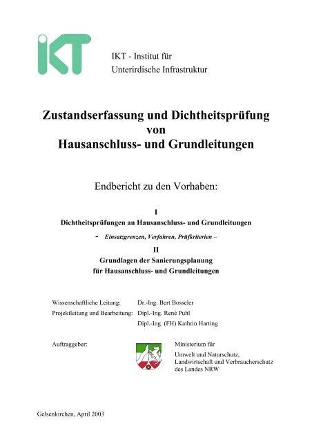 Zustandserfassung Und Dichtheitsprufung Von Hausanschluss Ikt
