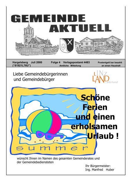 Scha Ne Ferien Und Einen Erholsamen Urlaub Gemeinde