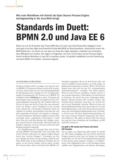 Standards im Duett: BPMN 2.0 und Java EE 6 - camunda services ...