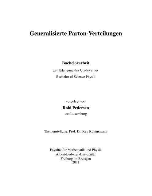 Generalisierte Parton-Verteilungen