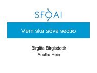 Att sÃ¶va vid ett omedelbart (= urakut) sectio - SFAI