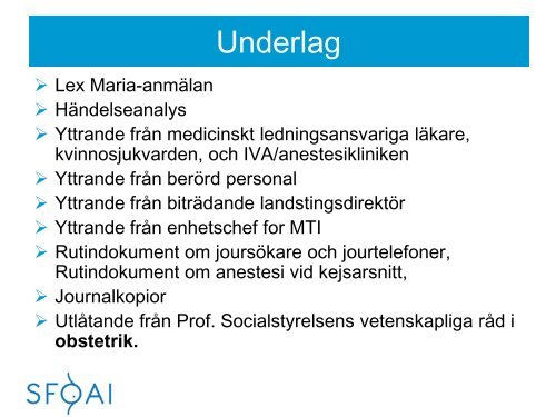 Att sÃ¶va vid ett omedelbart (= urakut) sectio - SFAI