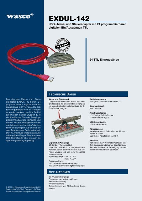 steckerbelegung anschlusstechnik ... - Messcomp Datentechnik GmbH