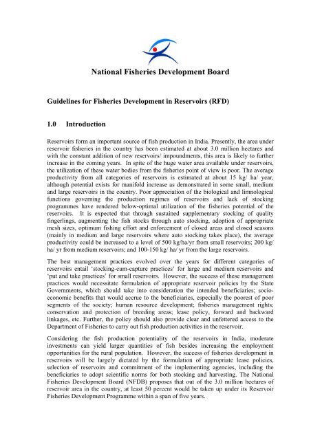 National Fisheries Development Board - Animal & Fish Resources