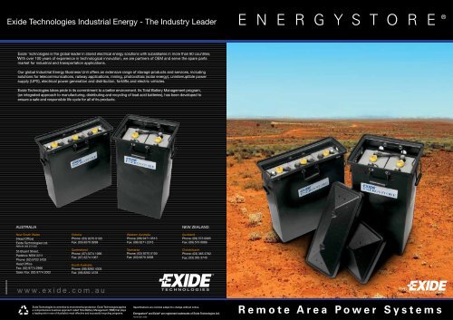 Exide EnergyStore Specs - Going Solar