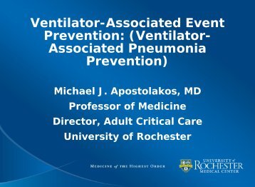 Ventilator-Associated Event Prevention - NYS Partnership for Patients