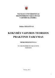 KOKYBÄS VADYBOS TEORIJOS PRAKTINIS TAIKYMAS