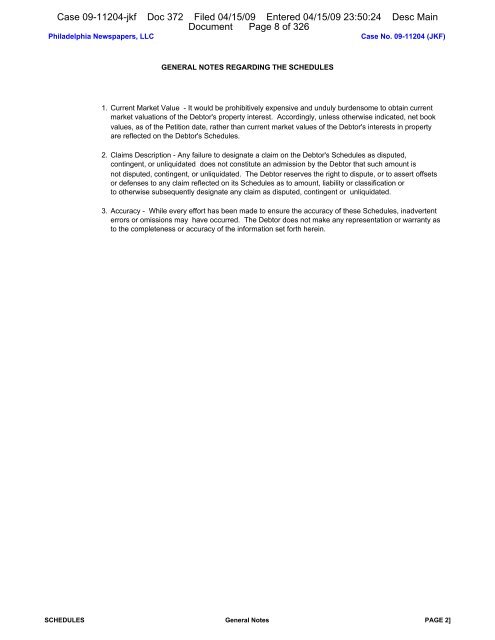 Case 09-11204-jkf Doc 372 Filed 04/15/09 Entered ... - Pnreorg.com