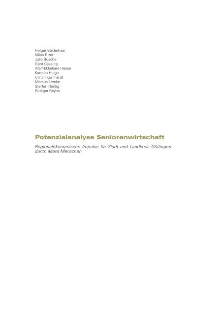 Potenzialanalyse Seniorenwirtschaft - Regionalverband ...