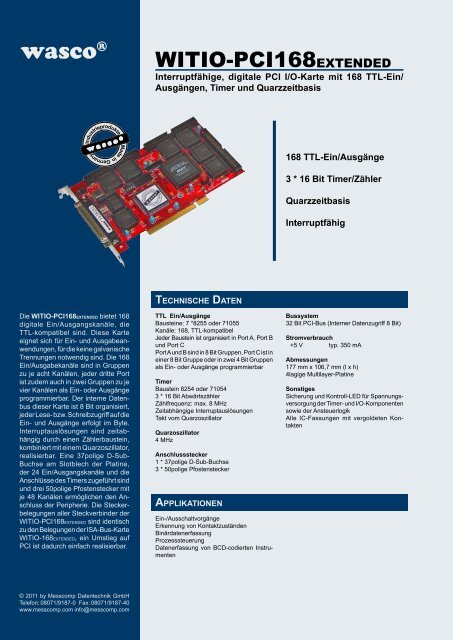 technische daten - Messcomp Datentechnik GmbH