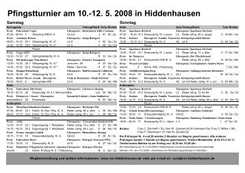 Pfingstturnier am 10. - Reitsportverein Hiddenhausen eV