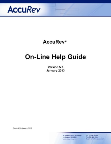 On-Line Help Guide - AccuRev