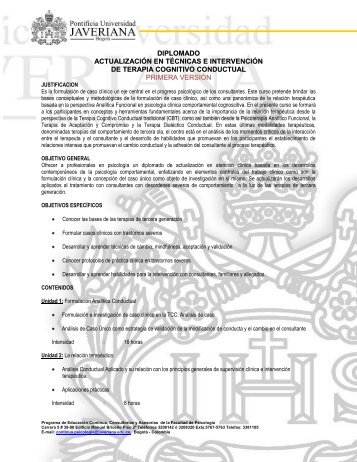 diplomado actualización en técnicas e intervención de terapia ...