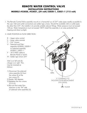 REMOTE WATER CONTROL VALVE - Air Techniques, Inc.