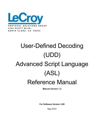 advanced script language programming ... - Teledyne LeCroy