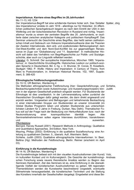 Kommentiertes Vorlesungsverzeichnis - ZAG der UniversitÃƒÂ¤t Freiburg