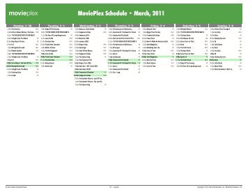 MoviePlex Schedule - March, 2011 - Starz