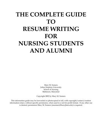 The Resume Guide: - Johns Hopkins University School of Nursing