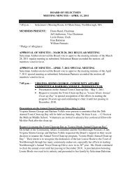 Board of Selectmen minutes 04/11/2011 - Town of Northborough