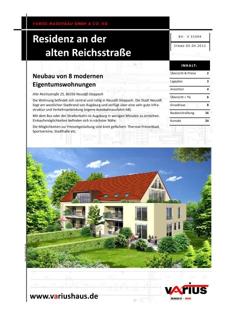 Neubau von 8 modernen Eigentumswohnungen, Steppach