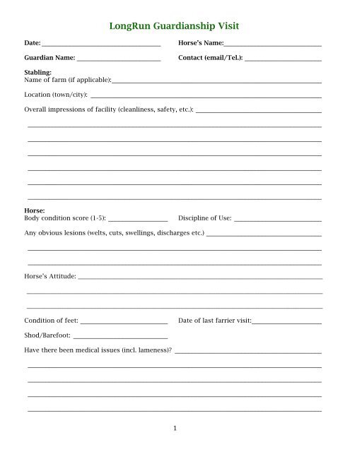 Guardian Follow-up Form