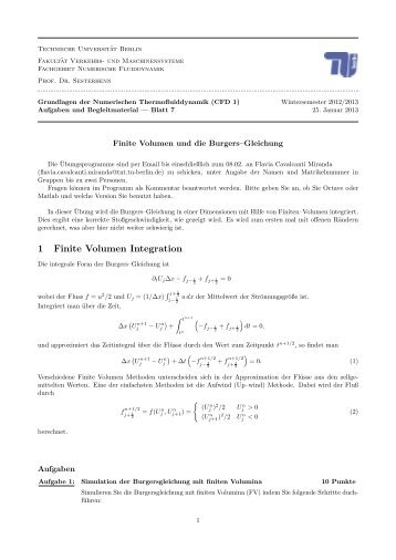 7. Aufgabenblatt CFD 1 - TU Berlin