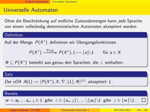 Handout - Institut fÃ¼r Theoretische Informatik - Technische ...