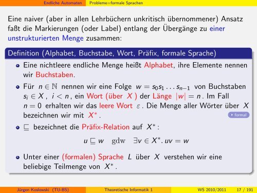 Handout - Institut fÃ¼r Theoretische Informatik - Technische ...