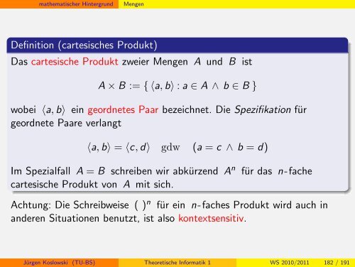 Handout - Institut fÃ¼r Theoretische Informatik - Technische ...