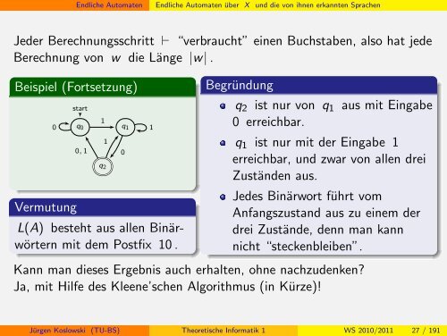 Handout - Institut fÃ¼r Theoretische Informatik - Technische ...