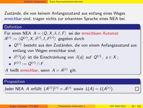 Handout - Institut fÃ¼r Theoretische Informatik - Technische ...