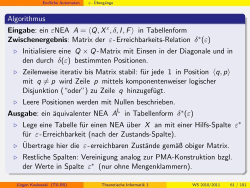 Handout - Institut fÃ¼r Theoretische Informatik - Technische ...