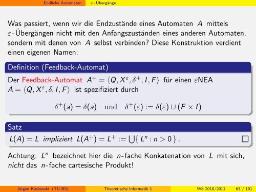 Handout - Institut fÃ¼r Theoretische Informatik - Technische ...