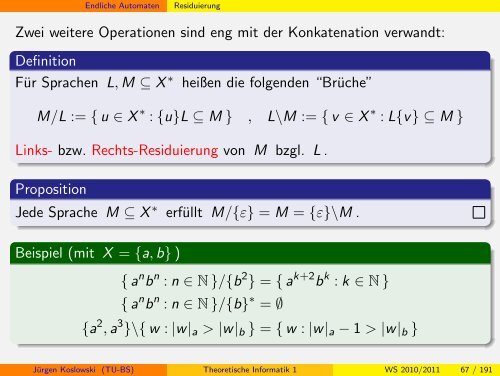 Handout - Institut fÃ¼r Theoretische Informatik - Technische ...