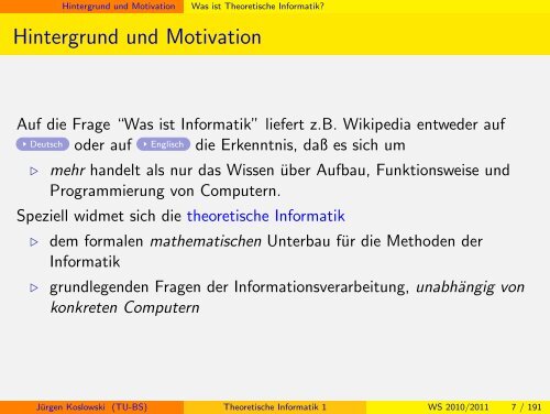 Handout - Institut fÃ¼r Theoretische Informatik - Technische ...