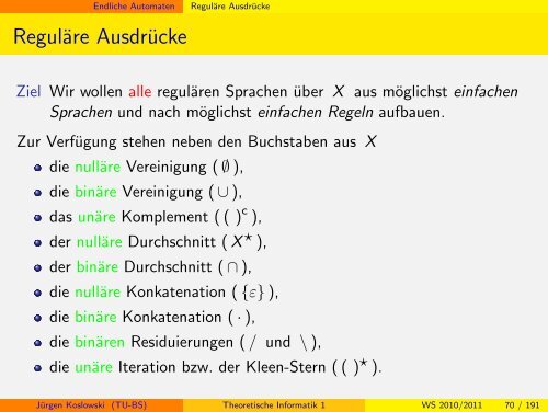 Handout - Institut fÃ¼r Theoretische Informatik - Technische ...