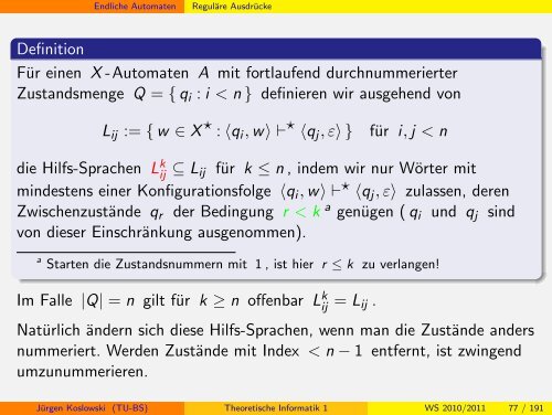 Handout - Institut fÃ¼r Theoretische Informatik - Technische ...