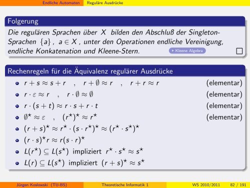 Handout - Institut fÃ¼r Theoretische Informatik - Technische ...