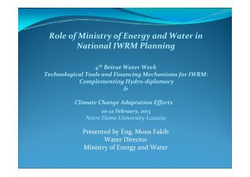 Role of Ministry of Energy and Water in National IWRM ... - INBO