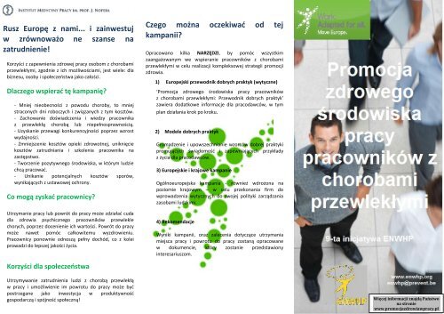 broszura informacyjna. - Promocja zdrowia w miejscu pracy