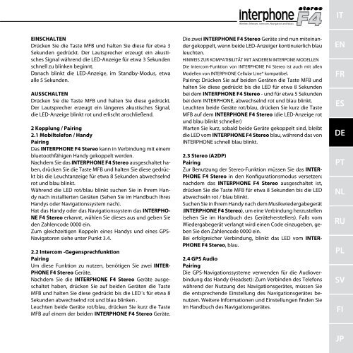 interphone f4 - JC Motors