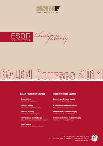 GALEN Foundation Courses GALEN Advanced Courses - myESR.org