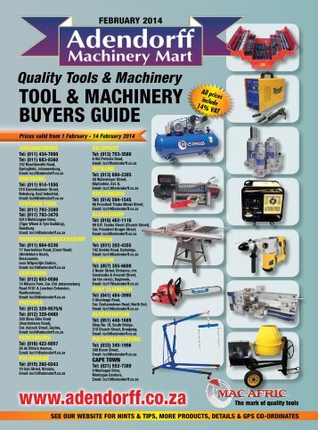 Quality Tools & Machinery - Adendorff Machinery Mart