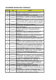 elenco determine seg. comunale - Comune di Verolengo