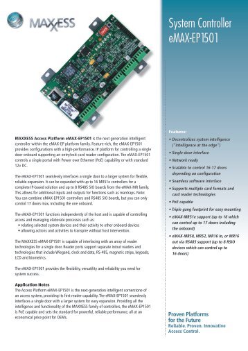 System Controller eMAX-EP1501 - MAXxess Systems Inc.