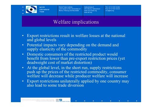 Presentation slides, PDF - World Trade Institute