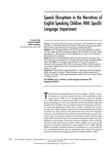 Speech Disruptions in the Narratives of English-Speaking Children ...